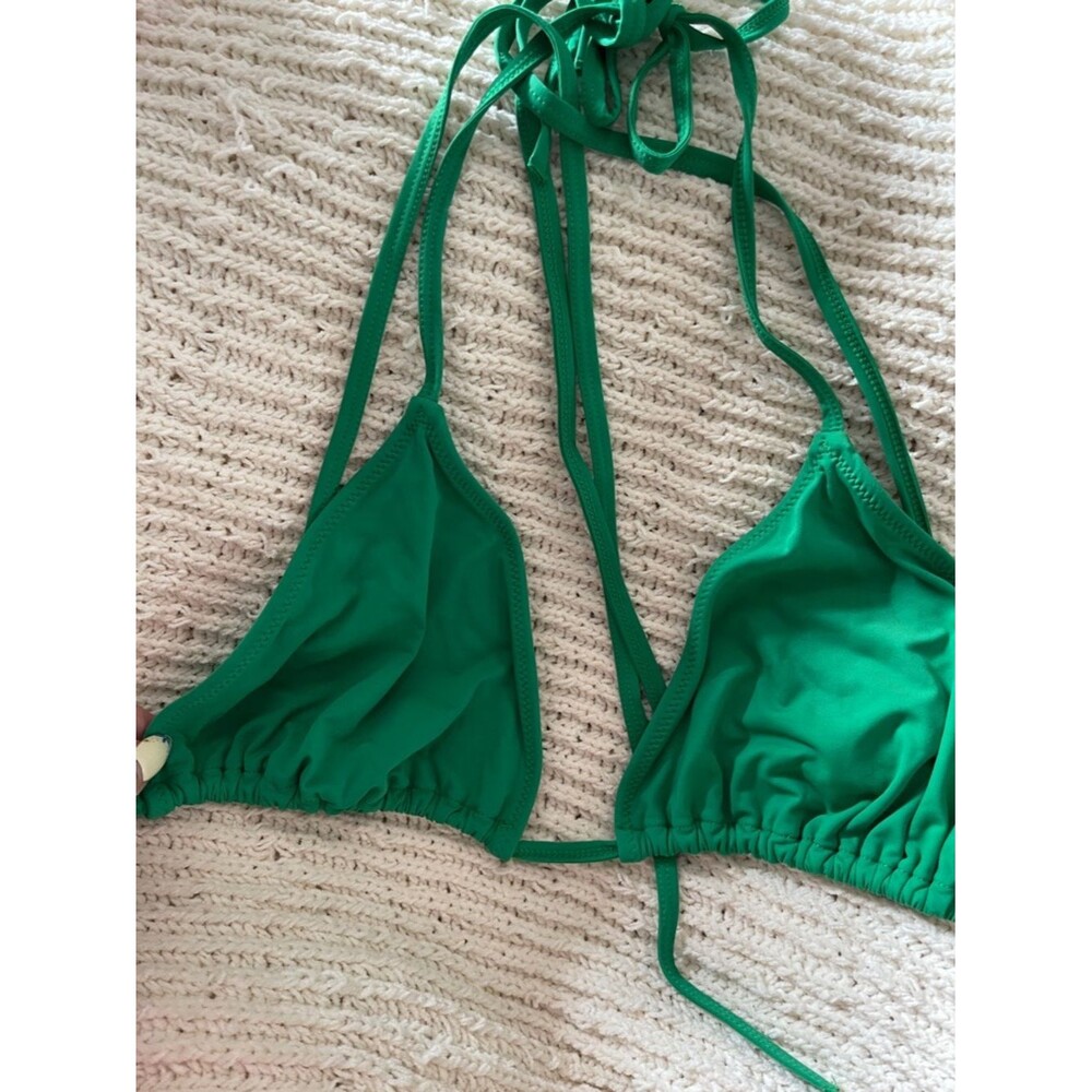 Emerald Green Triangle String Bikini Top